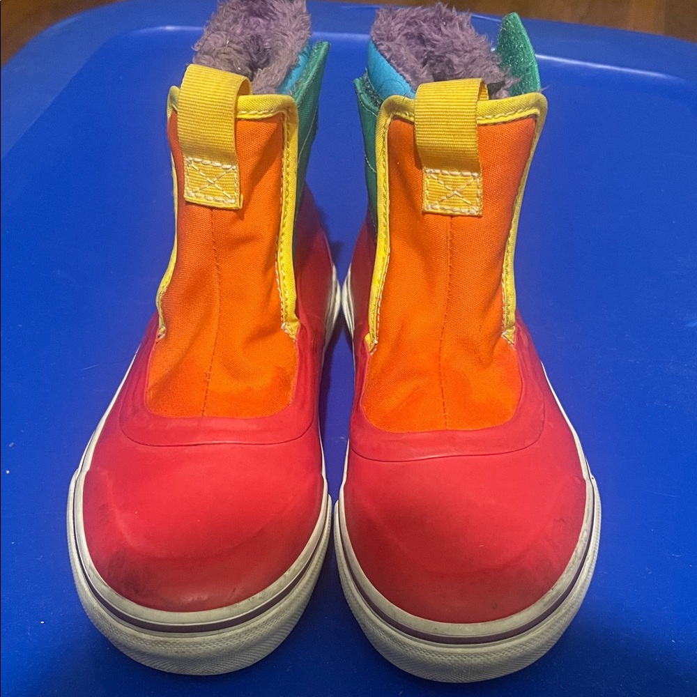 Vans Kids Colorblock Rain & Snow Boots in Red, Orange & Purple